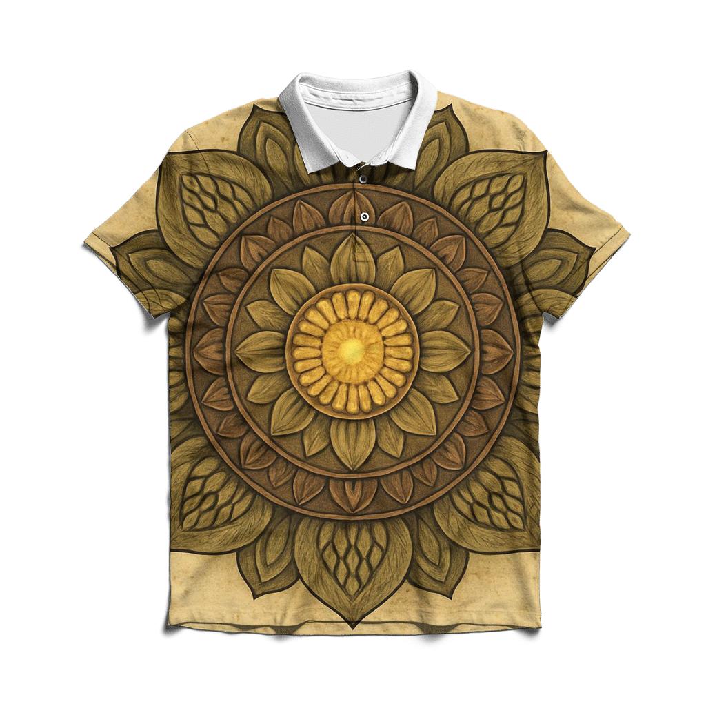 Seed Of Light Mandala branded logo polo shirts