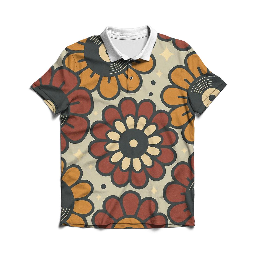Vinyl Record Blossom Wheels classic pique polos