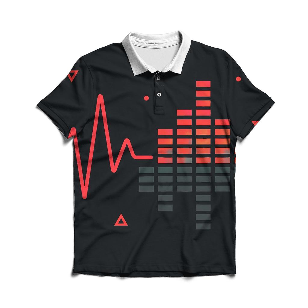 Chrome Heartbeat Waveform branded logo polo shirts