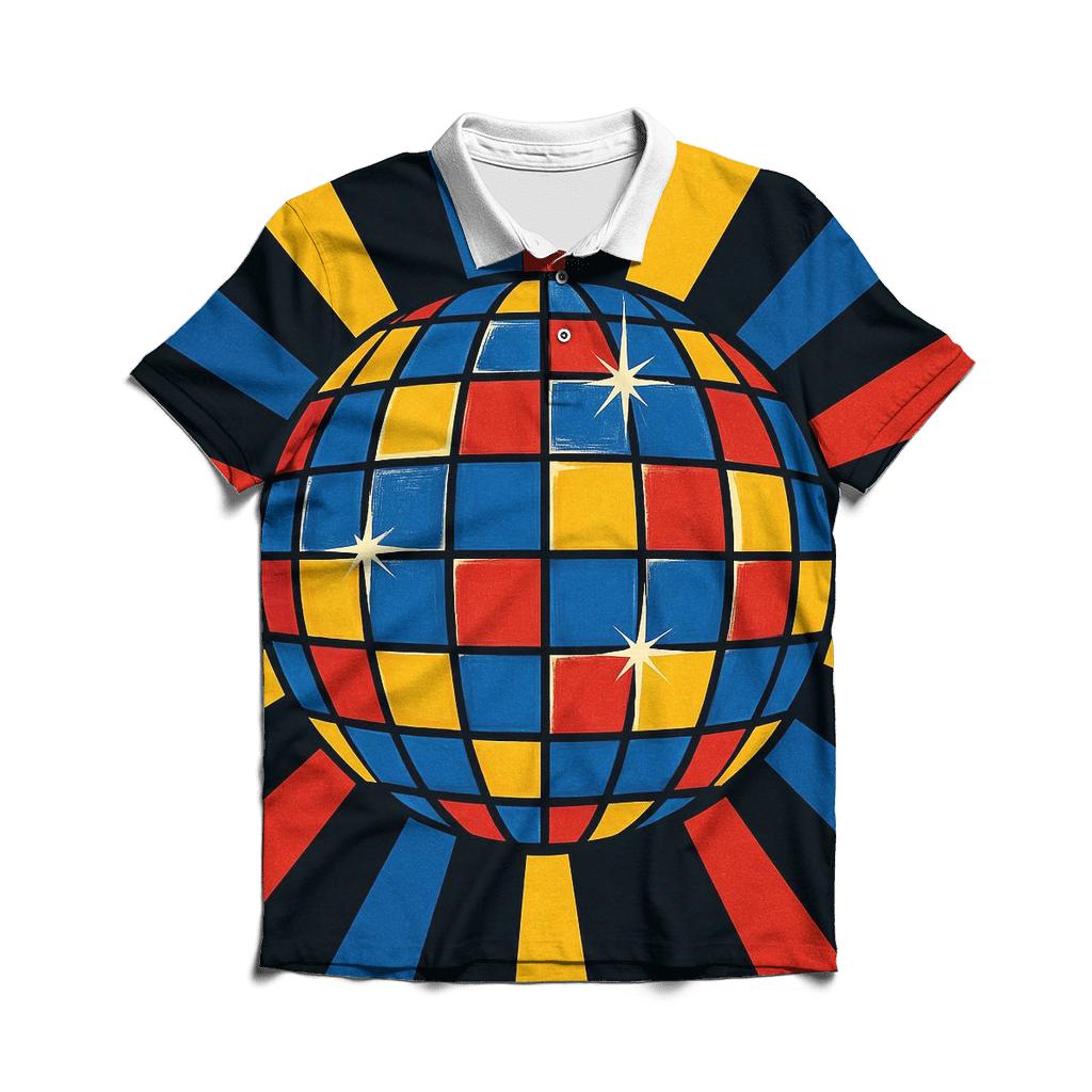 Disco Ball Prism Burst personalized polo shirts