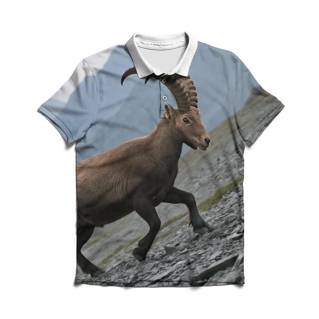 Scree Step Alpine Ibex premium cotton polo shirts