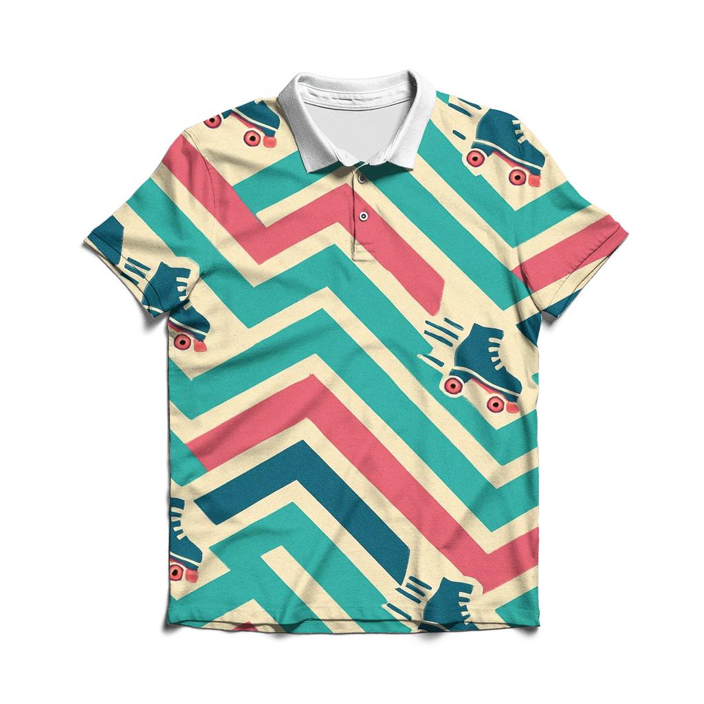 Funky Roller Rink Chevron Lanes stylish collar polo tees