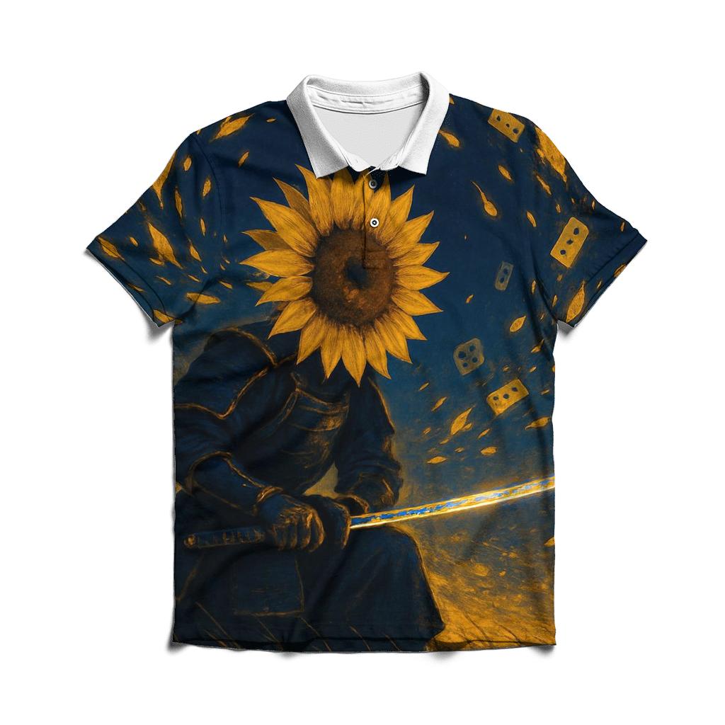 Sunflower Samurai Paradox embroidered polo tops