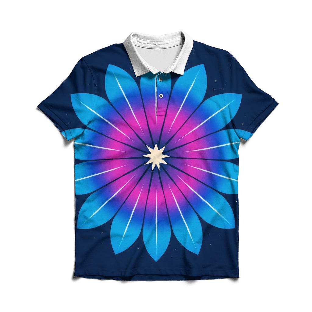 Mandala Pulsar Sunburst Petals personalized polo shirts