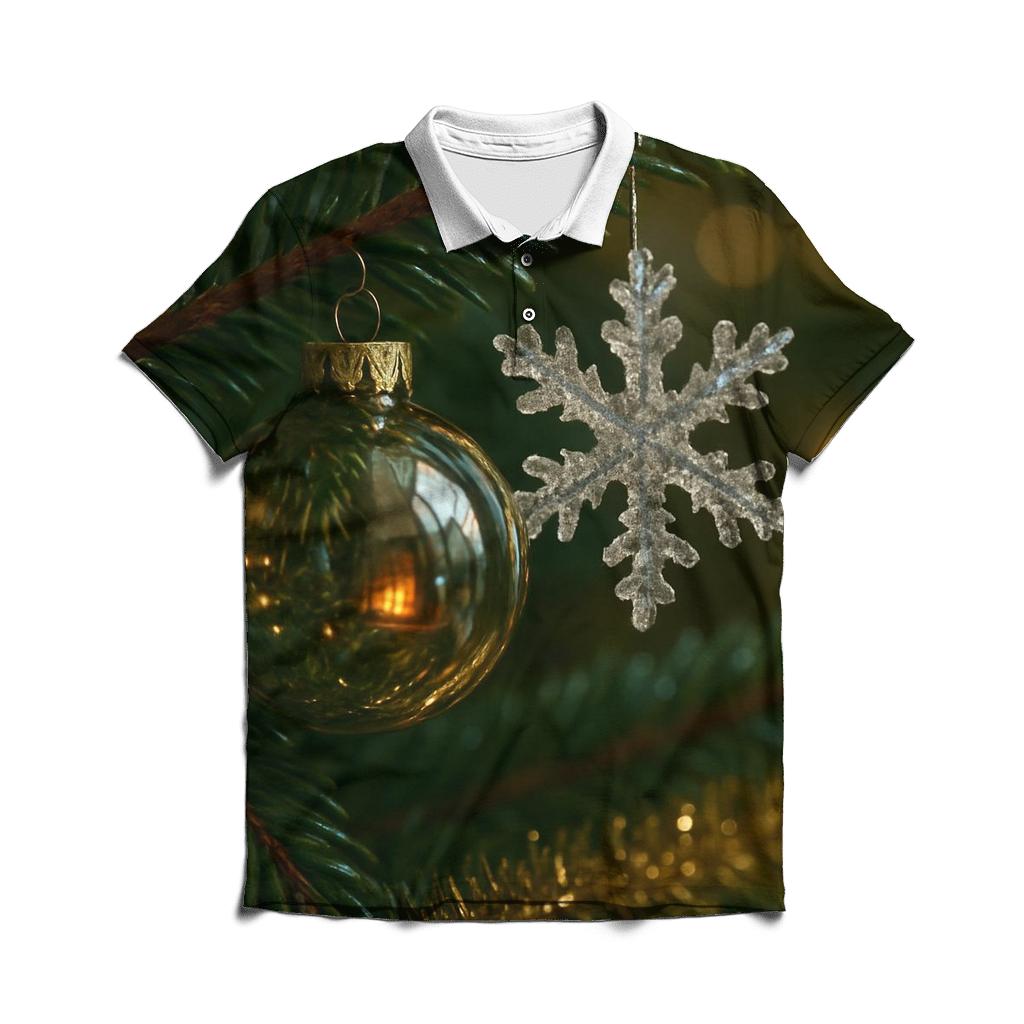 Pine Branch Ornaments In Quiet Focus classic pique polos