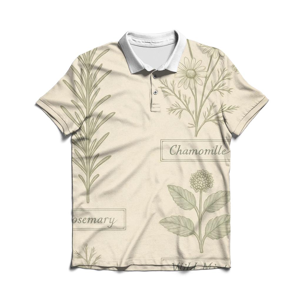 Vintage Botanical Herbarium Label Sheet casual sports polo shirts