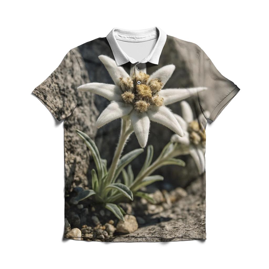 Alpine Edelweiss In Wind Sheltered Crevice stylish collar polo tees