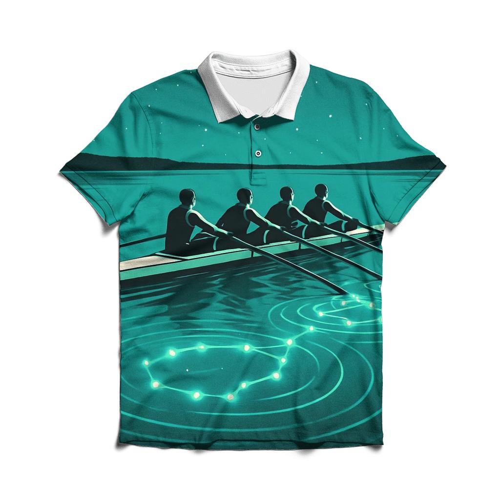 Turquoise Rowing Constellation Stroke custom polo shirts