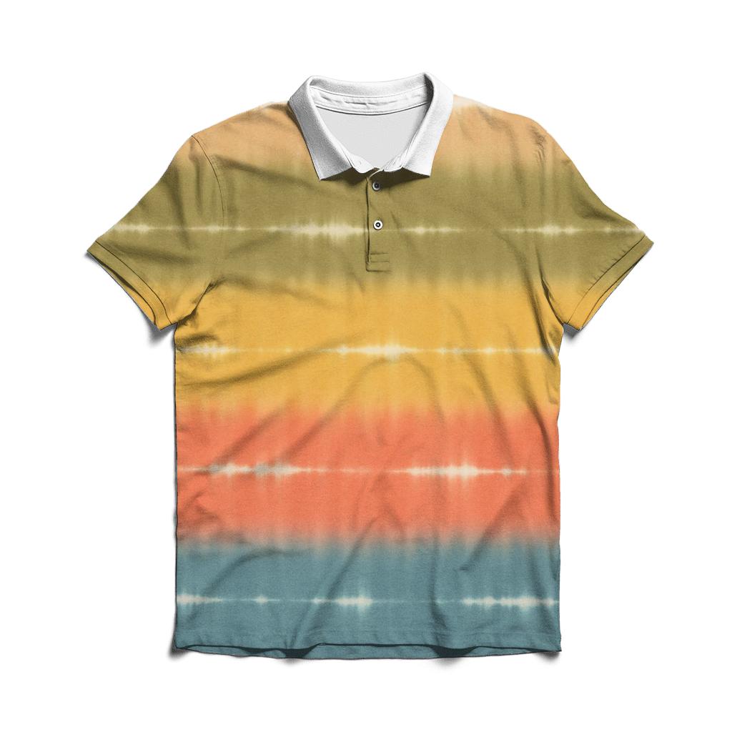 Horizon Stripes Gas Giant Bands embroidered polo tops