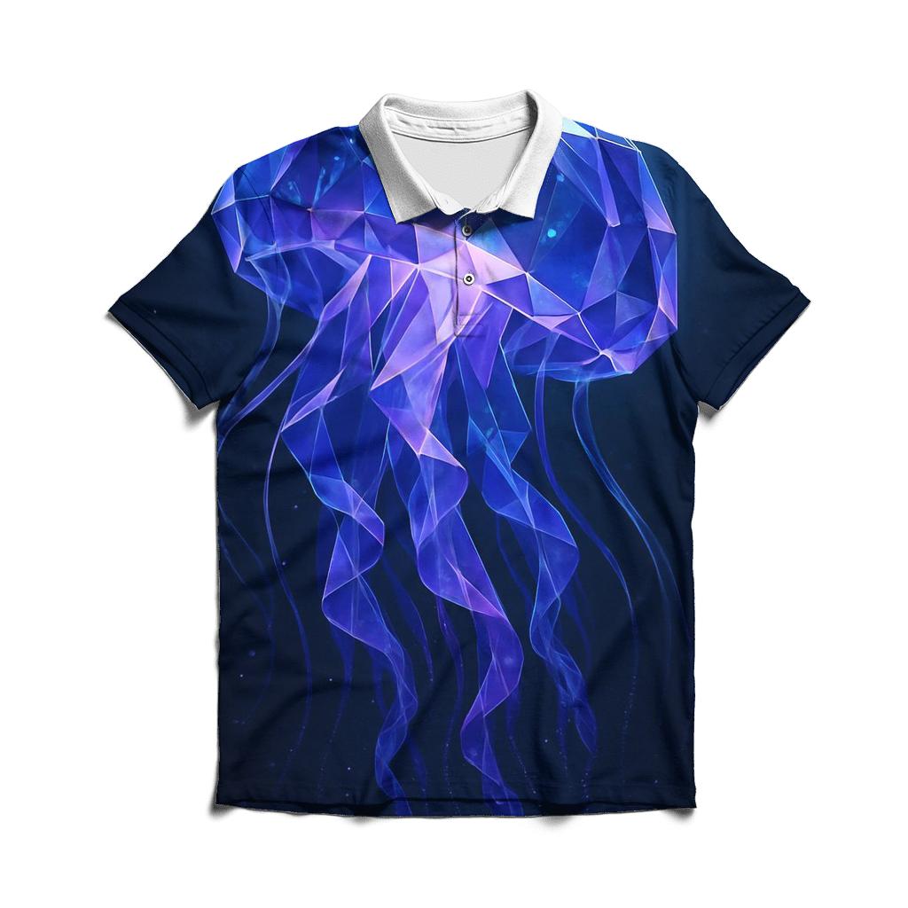Crystal Jellyfish Deep Sea Bloom designer slim fit polos