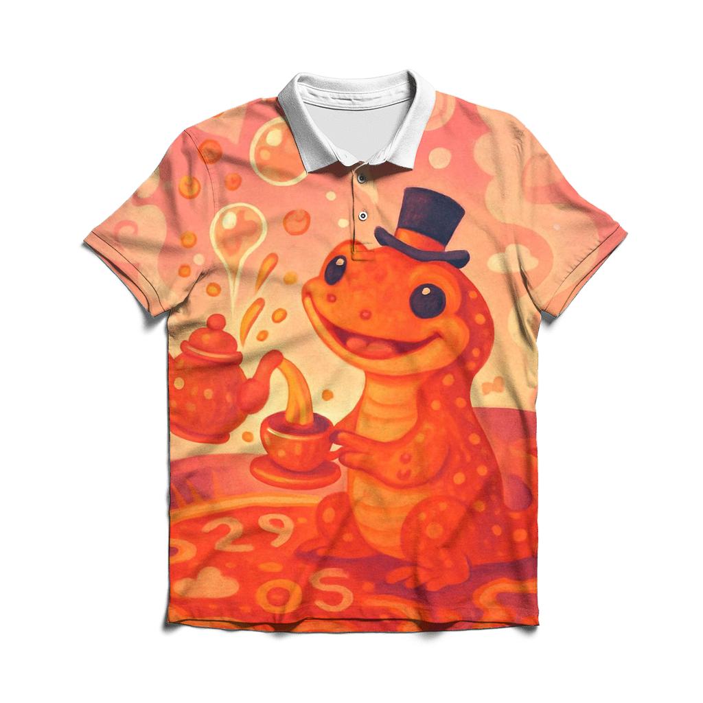 Bubblegum Volcano Tea Party casual sports polo shirts