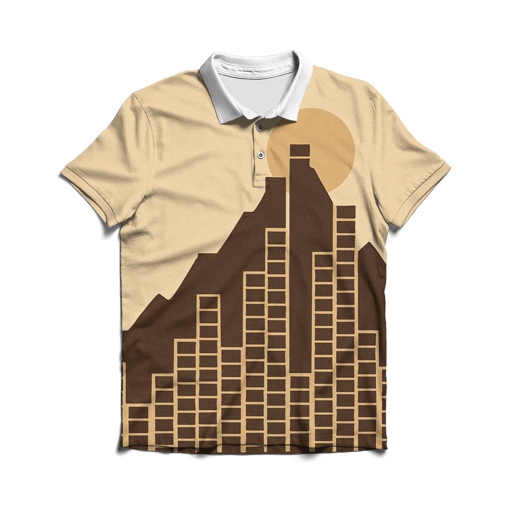 Equalizer Mountain Range premium cotton polo shirts