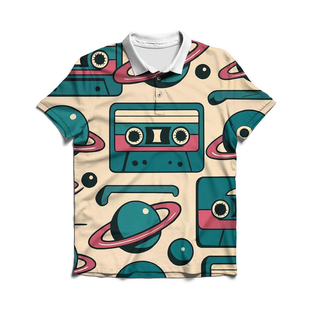 Cassette Planet Label Rings embroidered polo tops