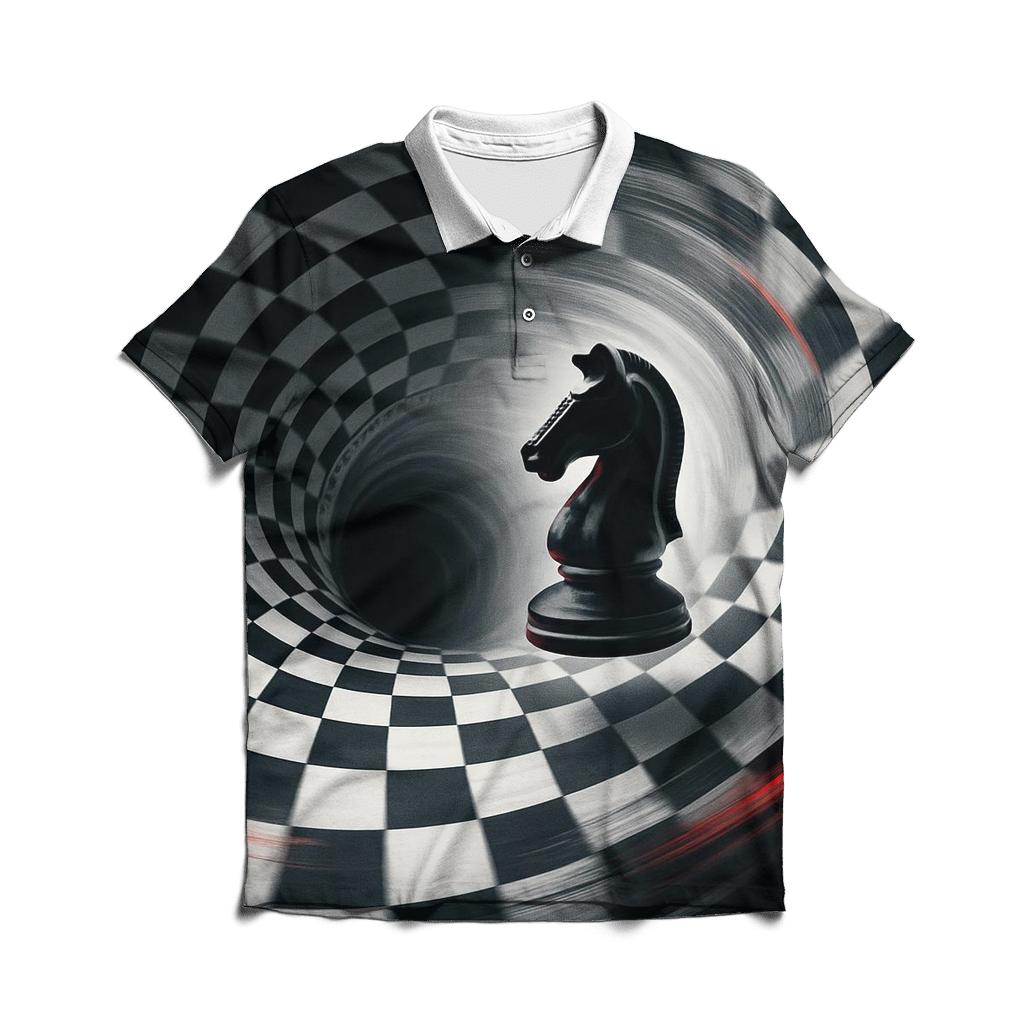 Chessboard Time Warp custom polo shirts