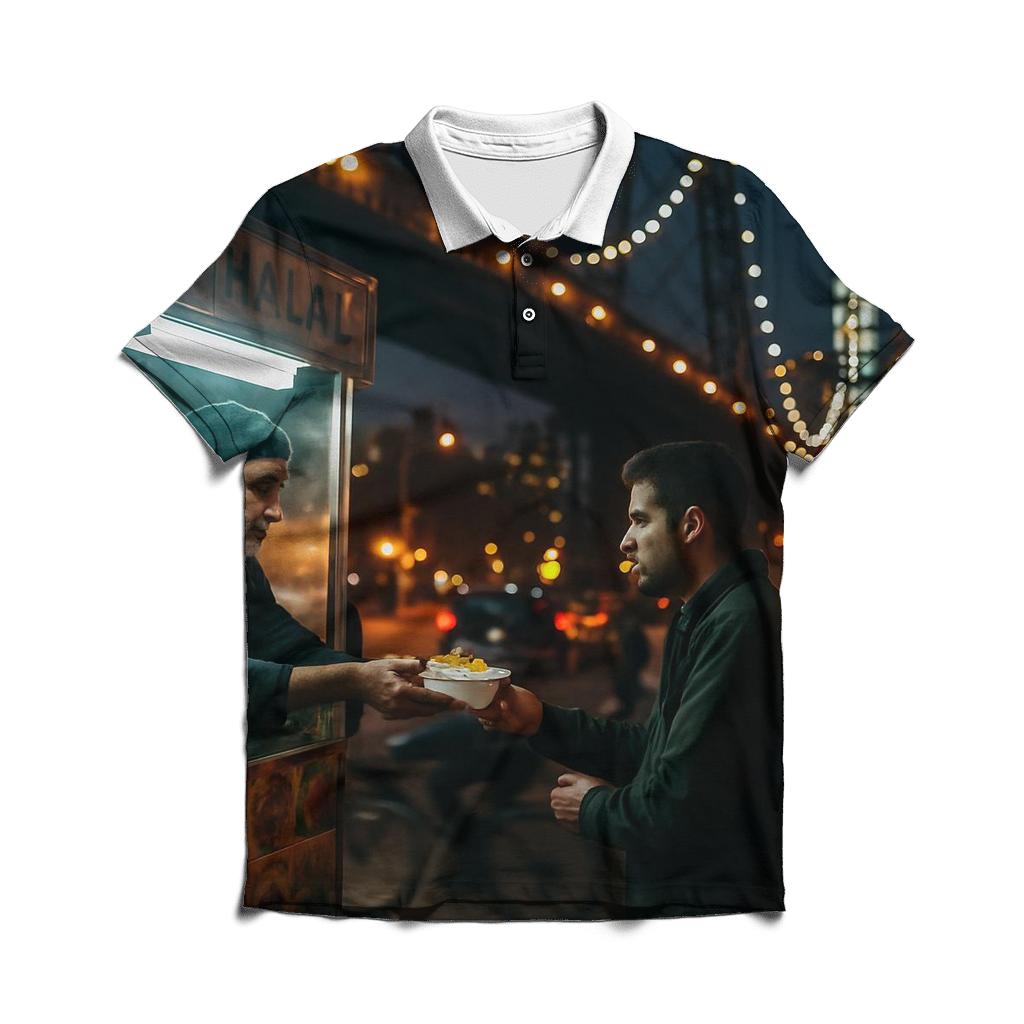Night Shift Street Food Under Williamsburg Bridge View personalized polo shirts