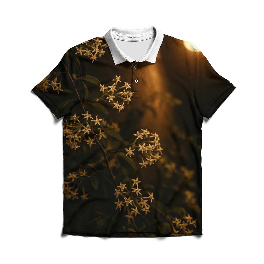 Night Blooming Jasmine Under Streetlamp stylish collar polo tees