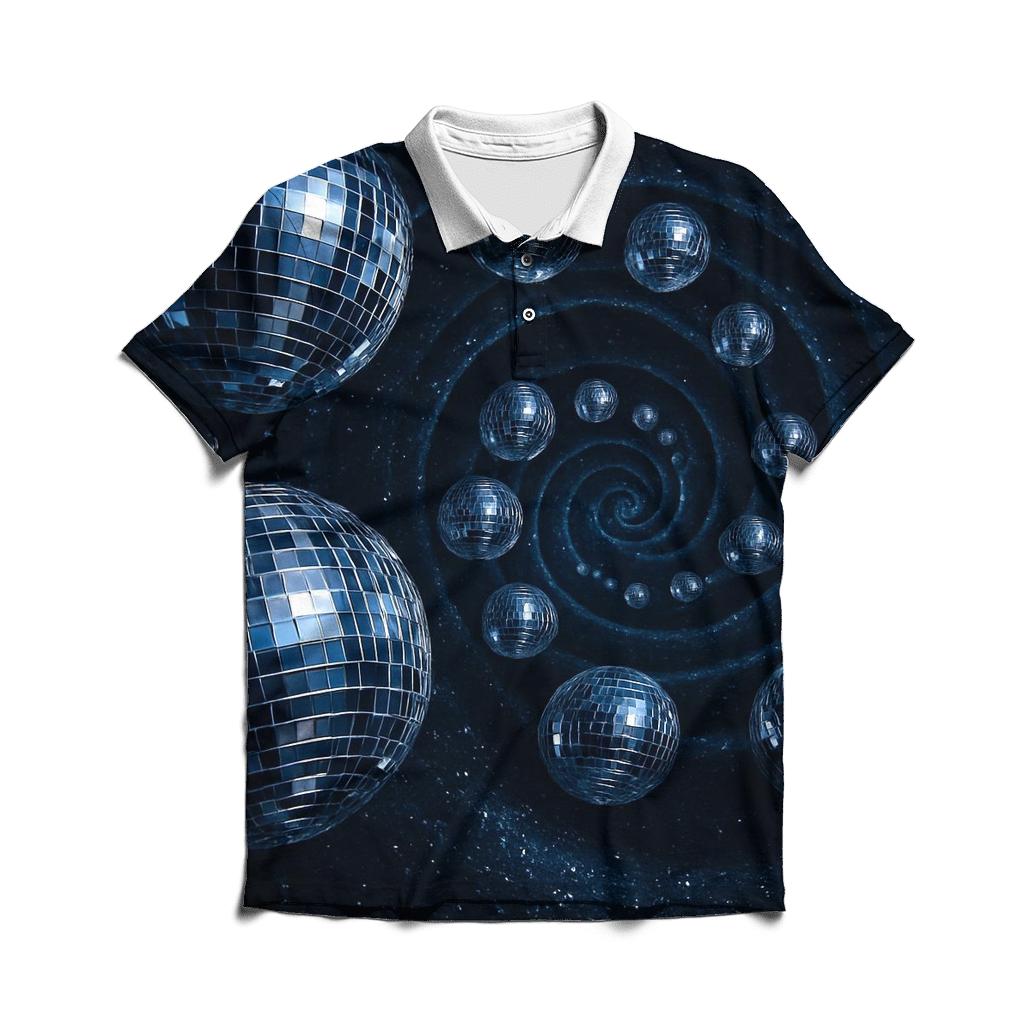 Midnight Disco Orb Spiral personalized polo shirts