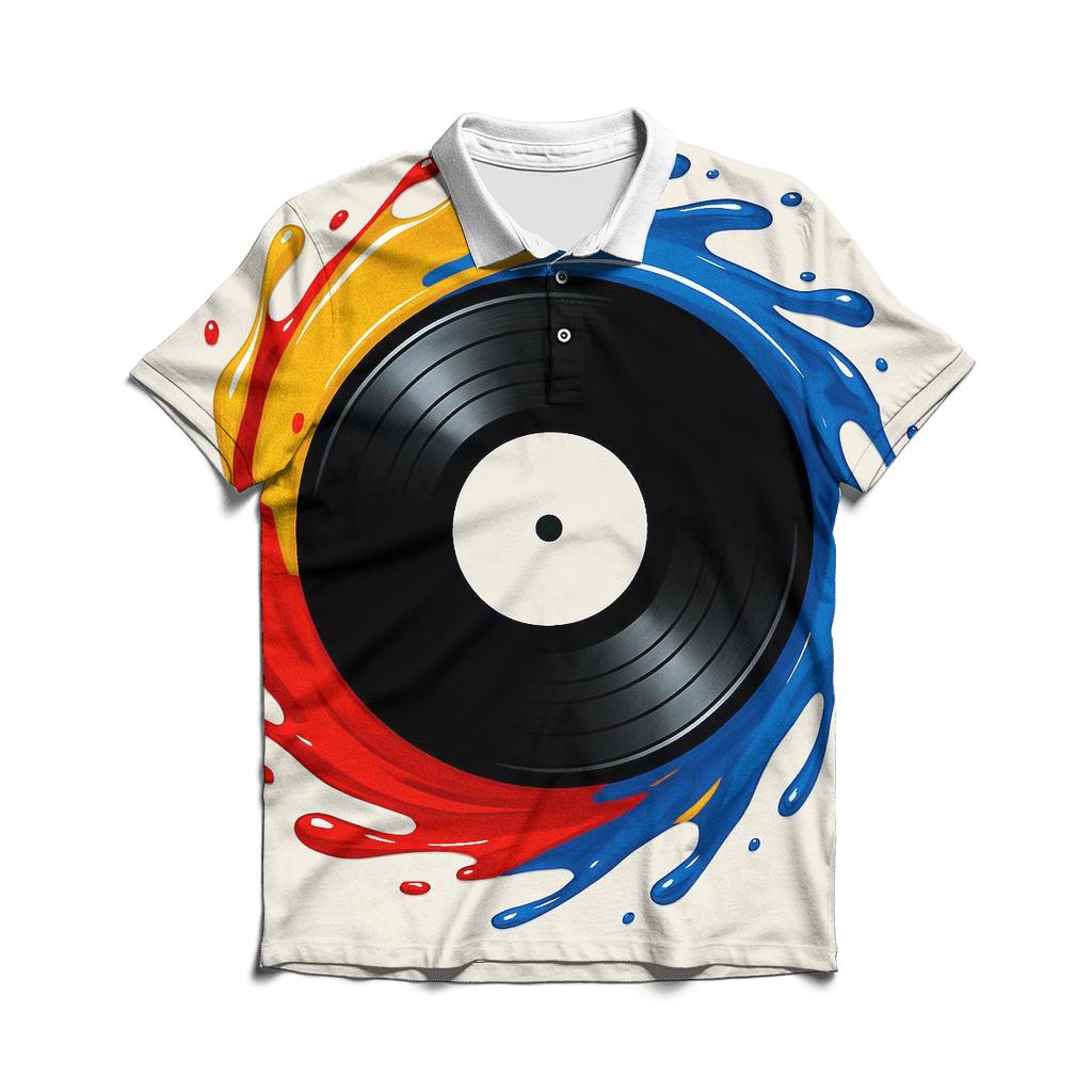 Vinyl Record Splash Ring designer slim fit polos