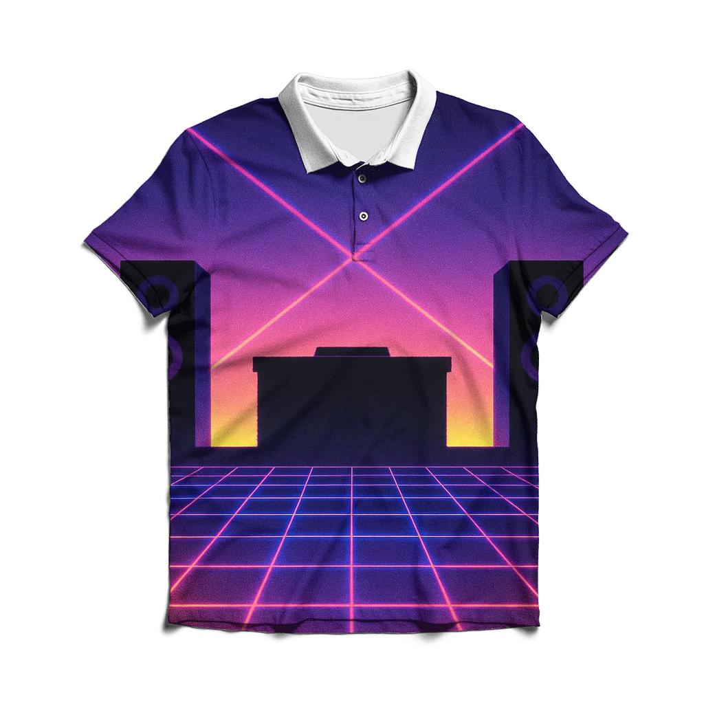 Neon Stage Silhouette Grid classic pique polos