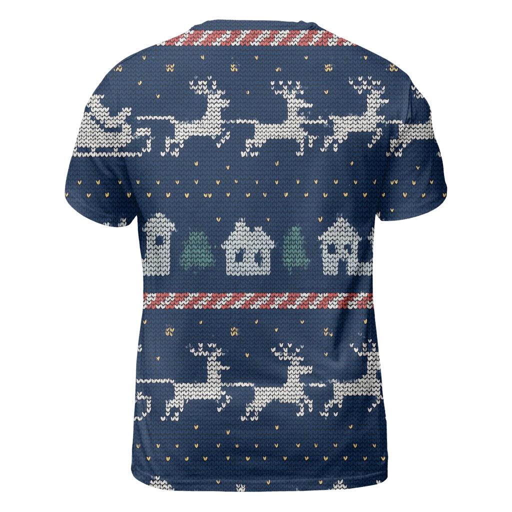 Santa Sleigh Skyline Stripe Design custom all-over print shirts