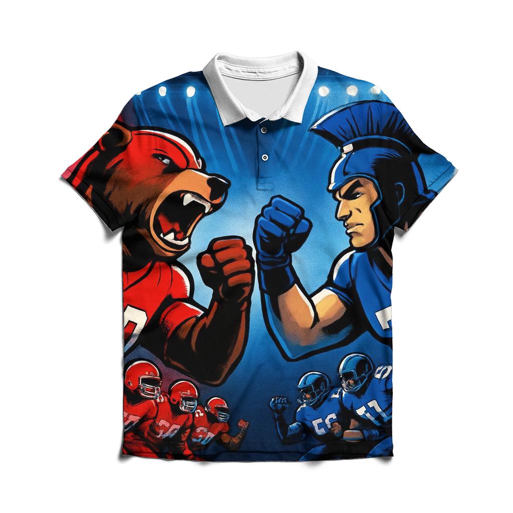 Mascot Armor Showdown On Gridiron Stage personalized polo shirts