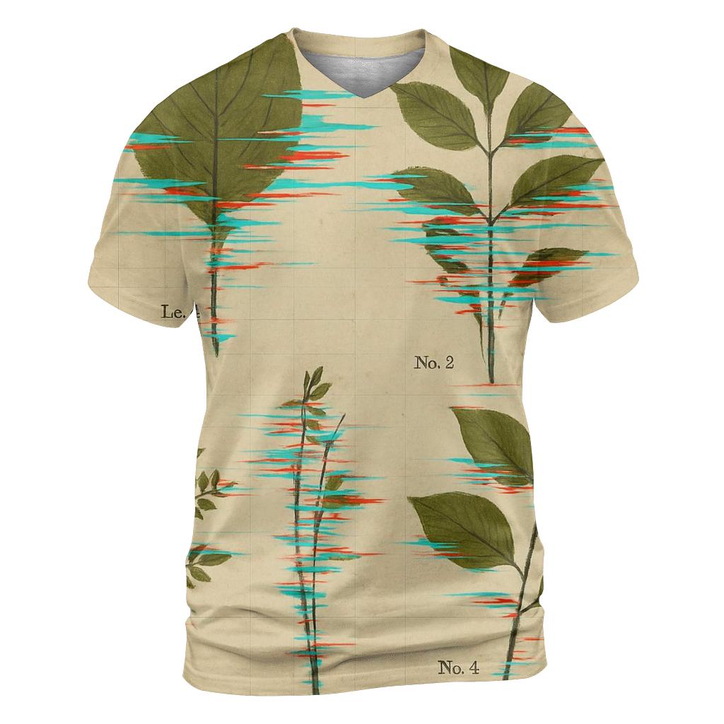 Glitch Botanica Herbarium creative print fashion shirts