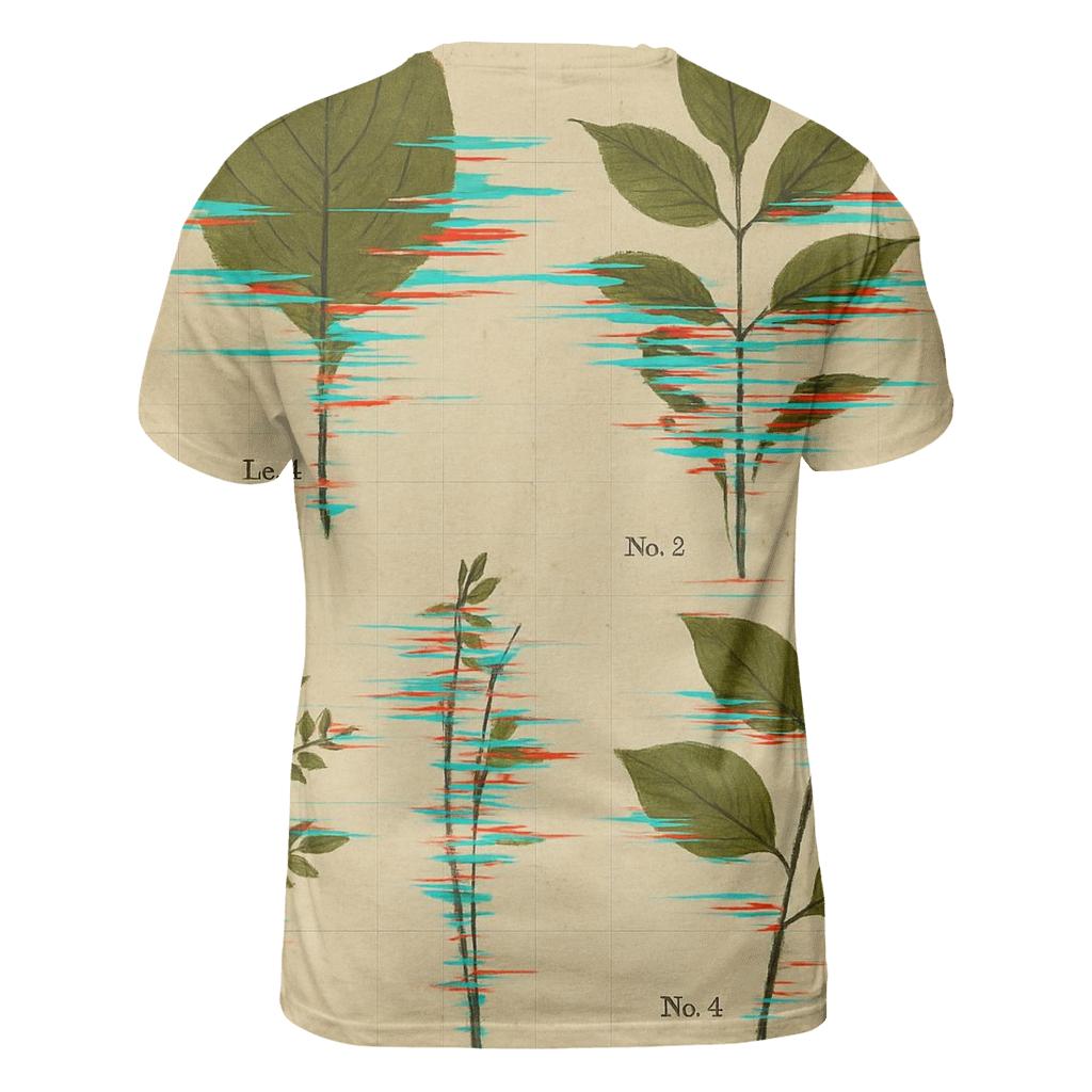 Glitch Botanica Herbarium creative print fashion shirts