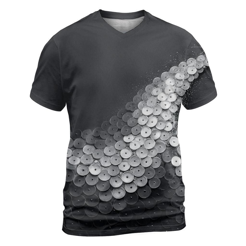 Silver Charcoal Sequin Tide creative print fashion shirts