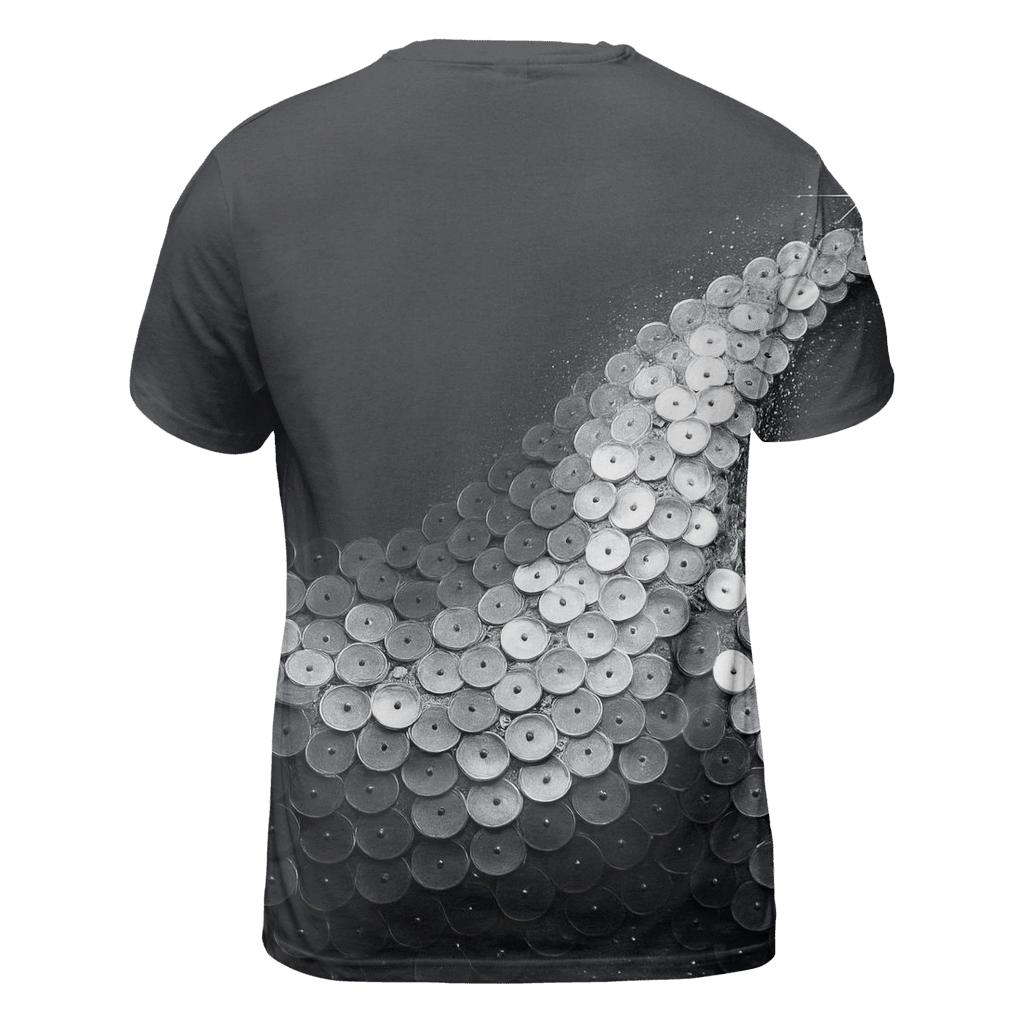 Silver Charcoal Sequin Tide creative print fashion shirts