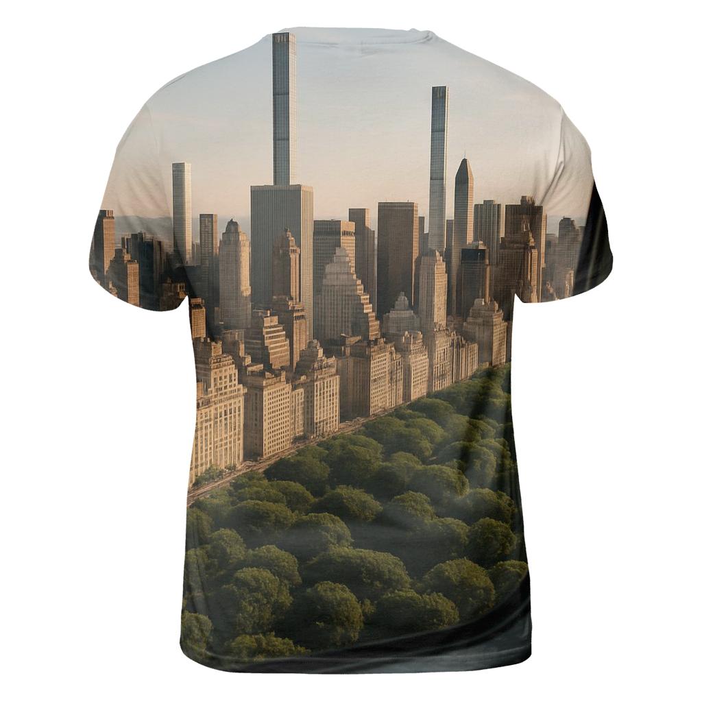 Helicopter Window Grid Over Central Park South statement graphic shirts