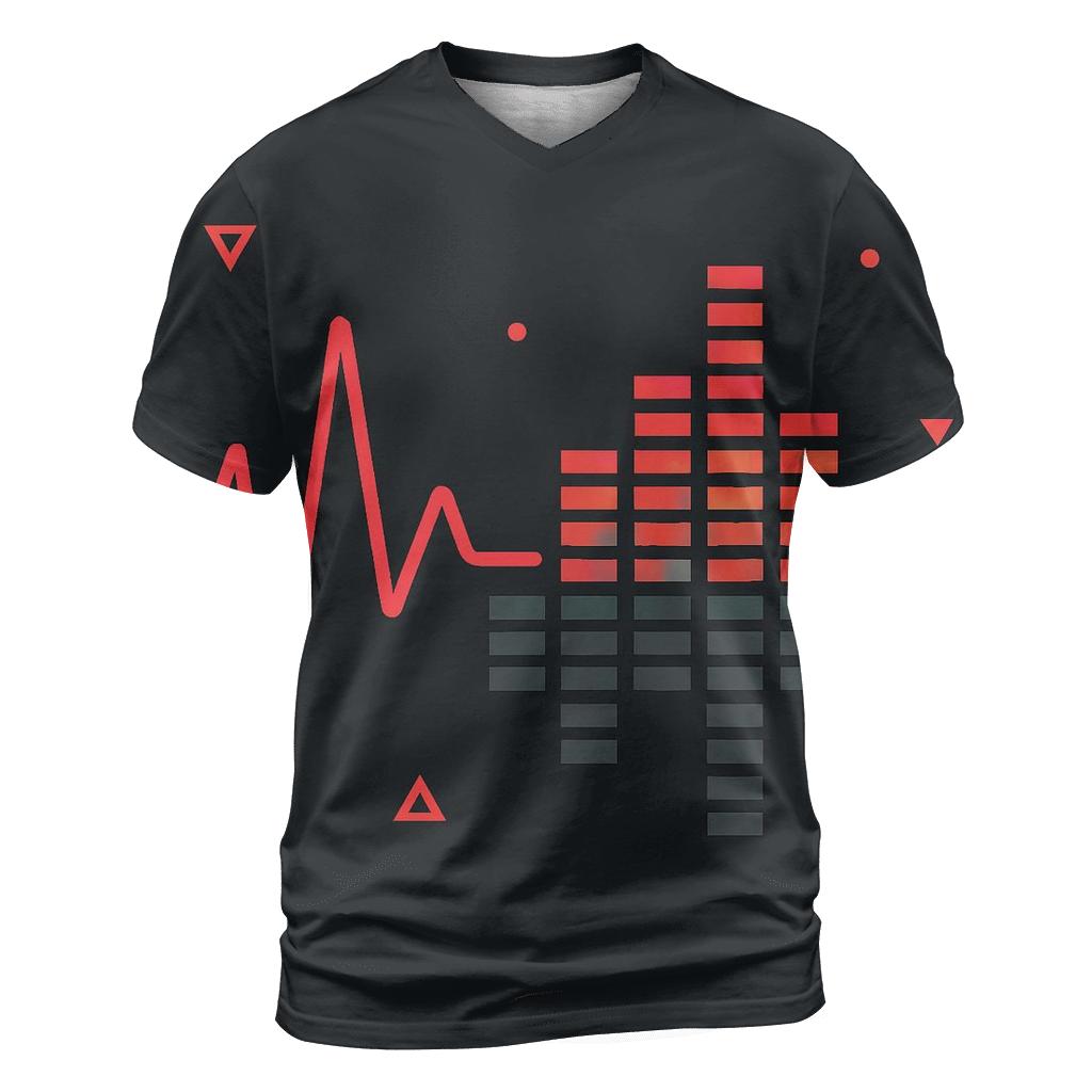 Chrome Heartbeat Waveform vibrant all-over design tees