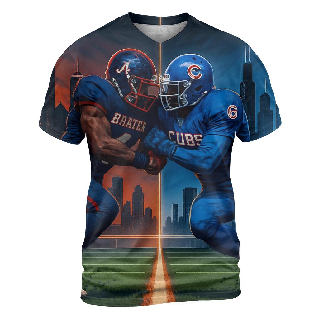 Skyline Scrimmage Braves Versus Cubs designer pattern shirts