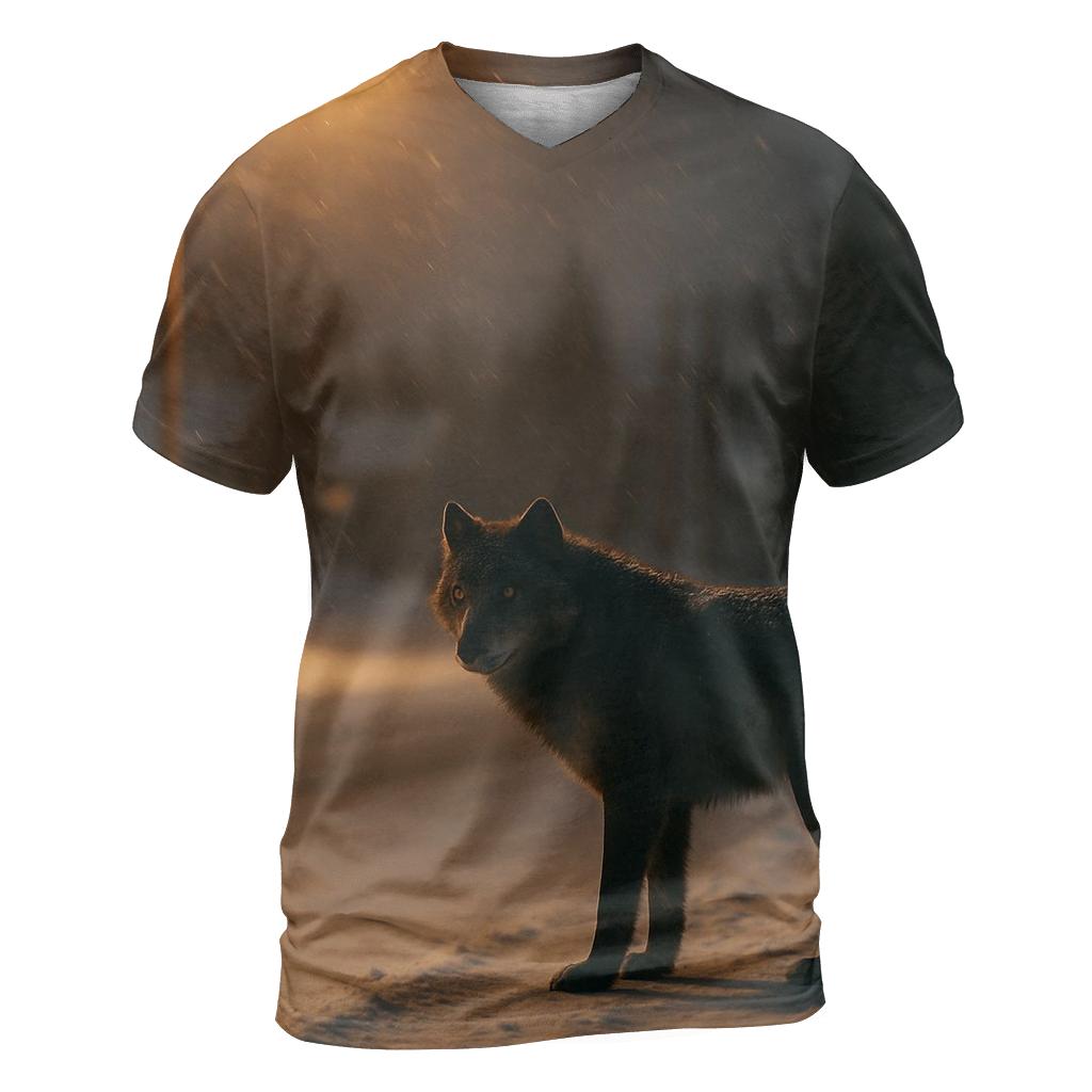 Night Streetlight Encounter On Northern Town Fringe designer pattern shirts