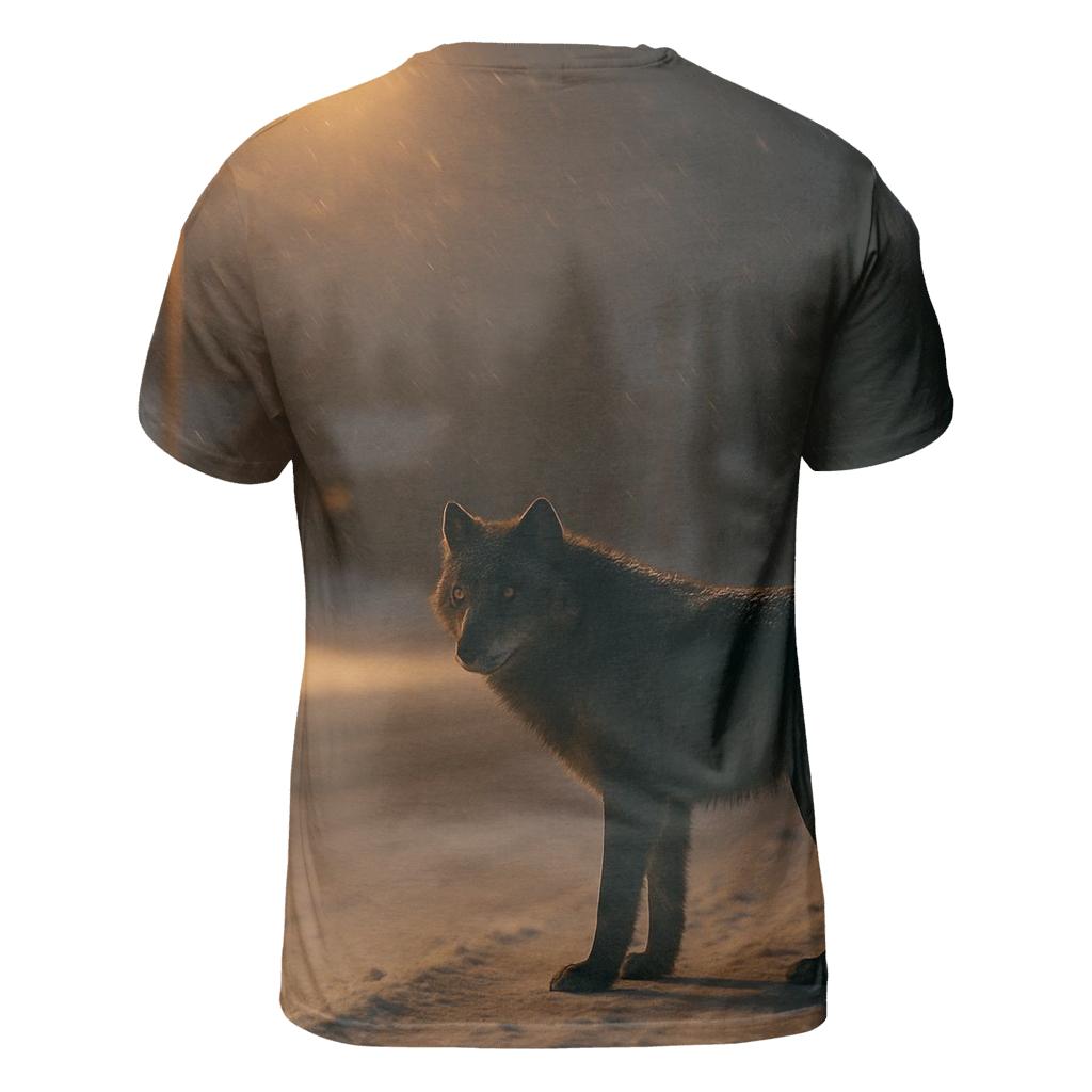 Night Streetlight Encounter On Northern Town Fringe designer pattern shirts