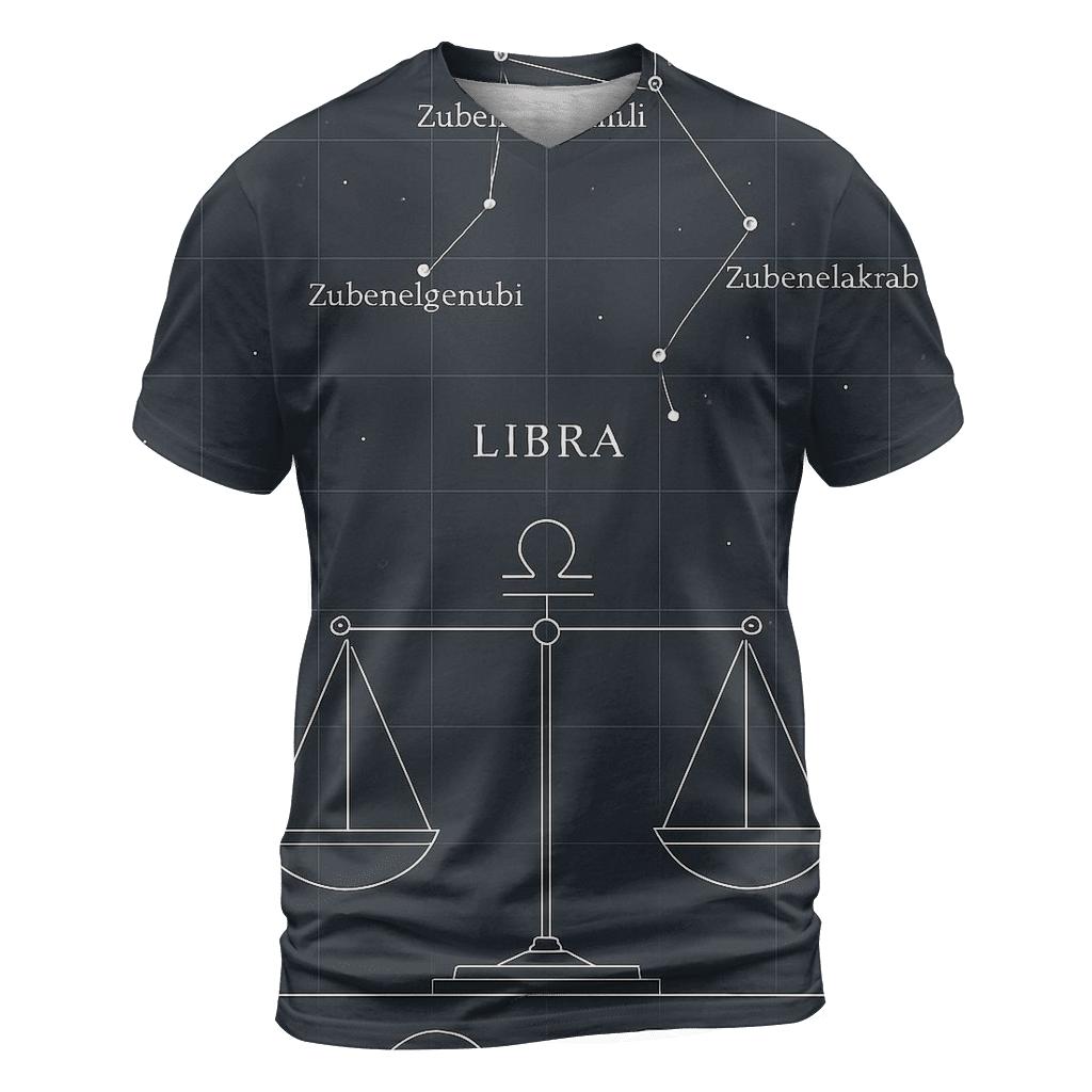 Libra Equinox Scales Star Chart custom all-over print shirts