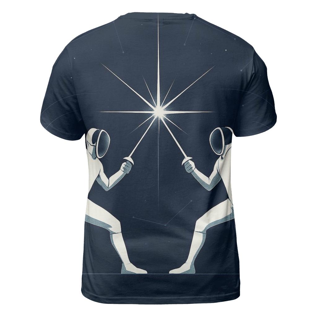 Midnight Fencing Star Parry creative print fashion shirts