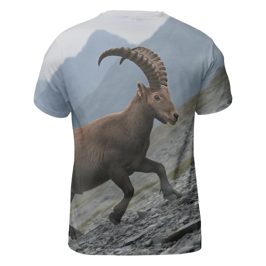 Scree Step Alpine Ibex artistic all-over print tops