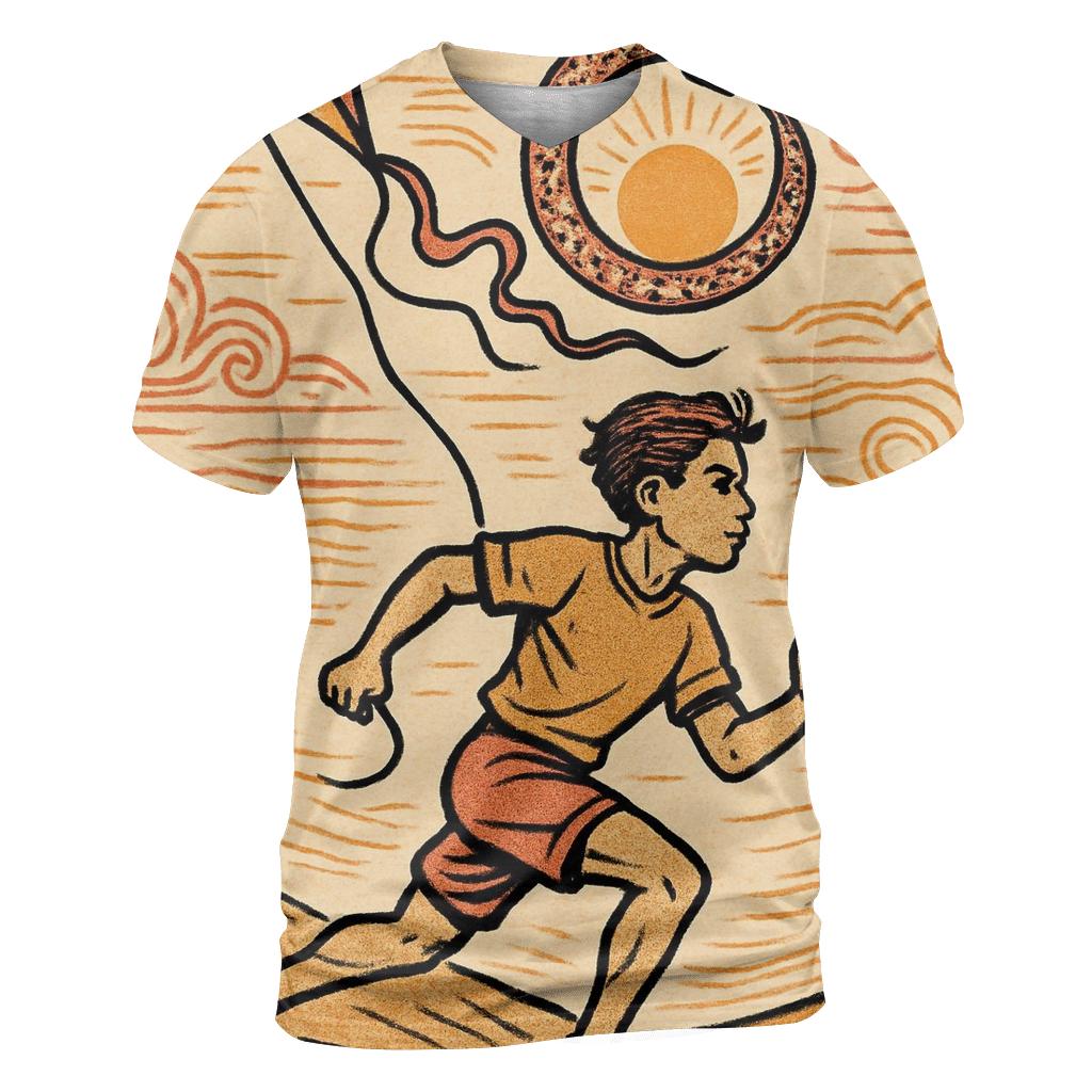 Solar Kite Runner Ouroboros artistic all-over print tops