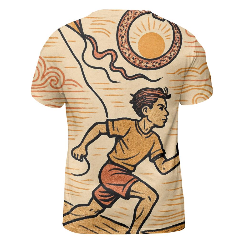 Solar Kite Runner Ouroboros artistic all-over print tops
