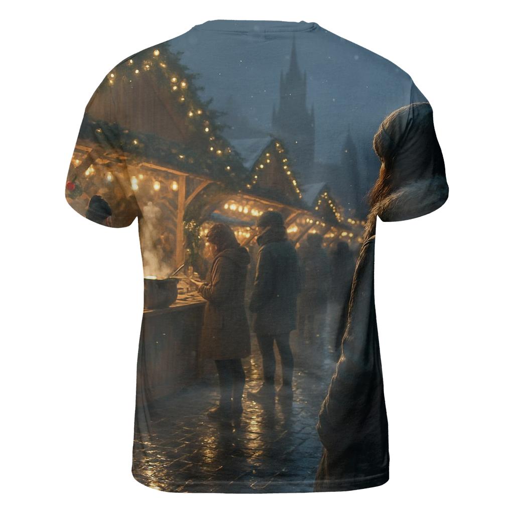Christmas Market Under Lantern Bokeh creative print fashion shirts