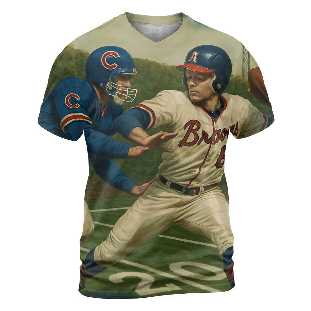 Ivy Wall Blitz Under Stadium Lights artistic all-over print tops