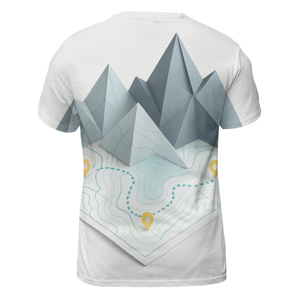 Mountain Fold Origami Map personalized full print shirts