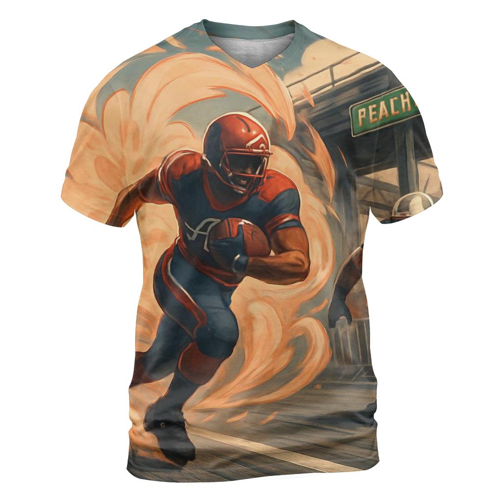 Peachtree Wind Route Kick Return Clash statement graphic shirts