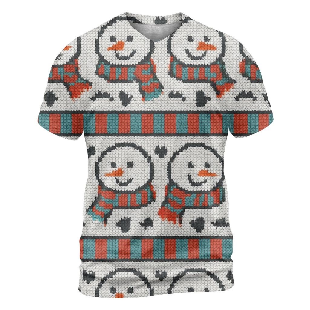 Snowman Scarf Polka Stripe Design statement graphic shirts