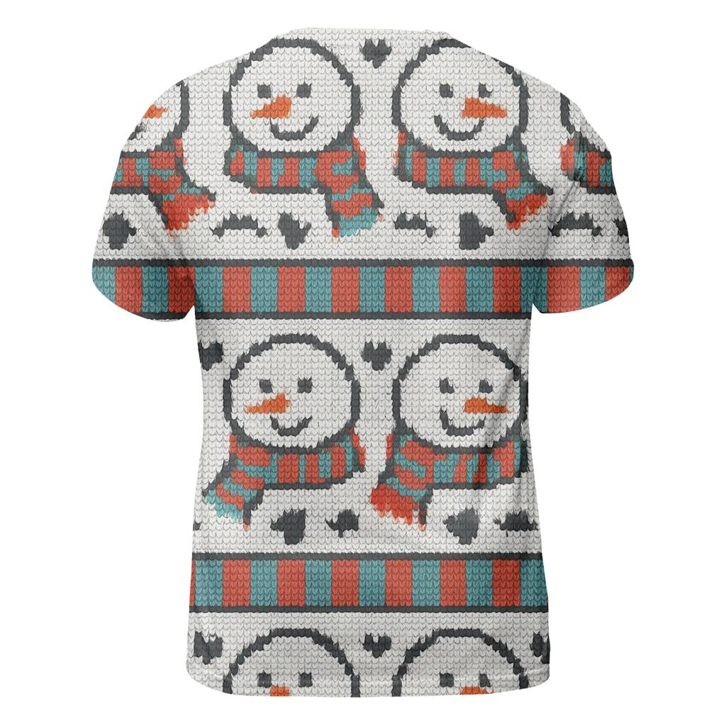 Snowman Scarf Polka Stripe Design statement graphic shirts