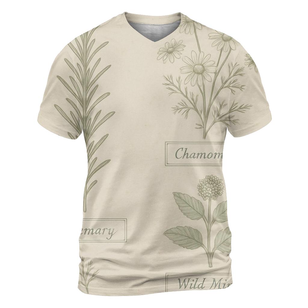 Vintage Botanical Herbarium Label Sheet designer pattern shirts