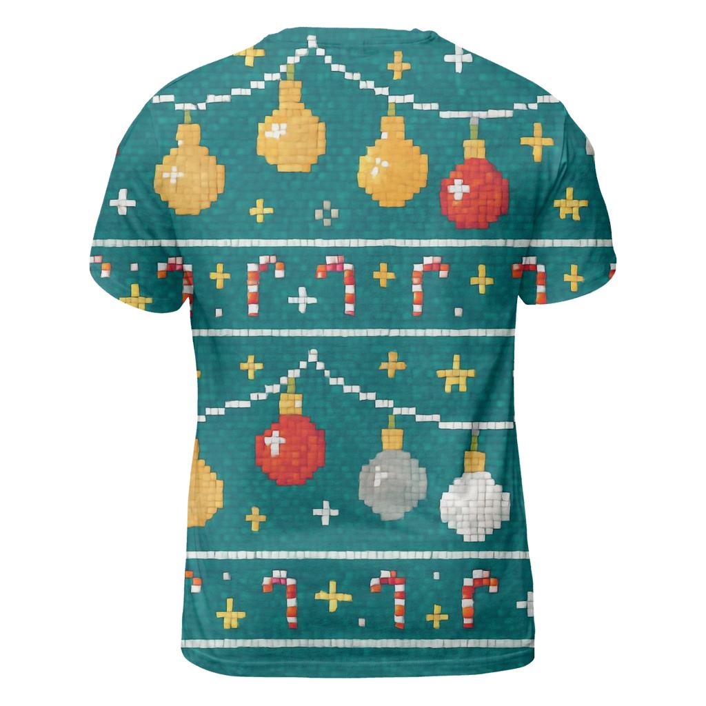 Ornament Garland Checker Rows Design artistic all-over print tops