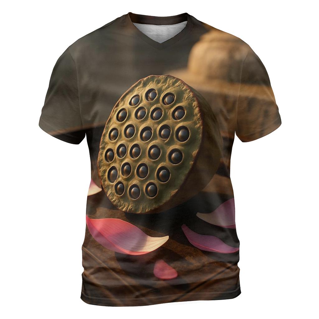 Lotus Seed Pod On Carved Temple Tray custom all-over print shirts
