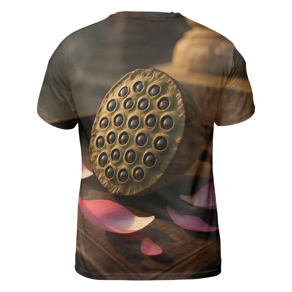 Lotus Seed Pod On Carved Temple Tray custom all-over print shirts