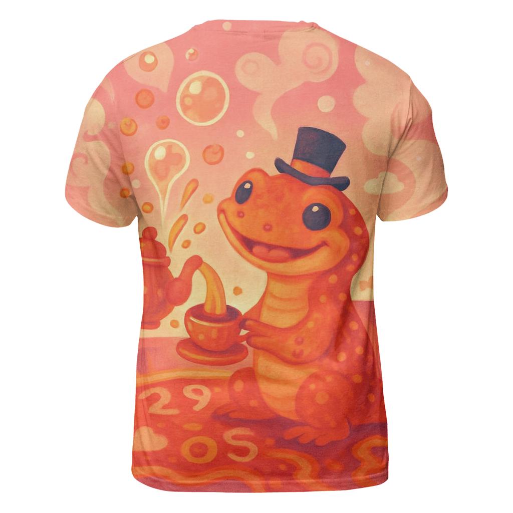 Bubblegum Volcano Tea Party artistic all-over print tops